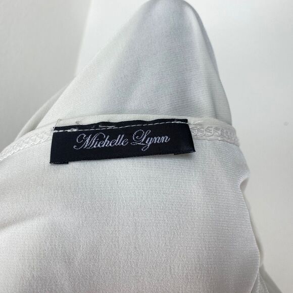 Vintage Michelle Lynn White Cardigan Large Open Front Whimsy Fairy Boho Peasant - Picture 10 of 10